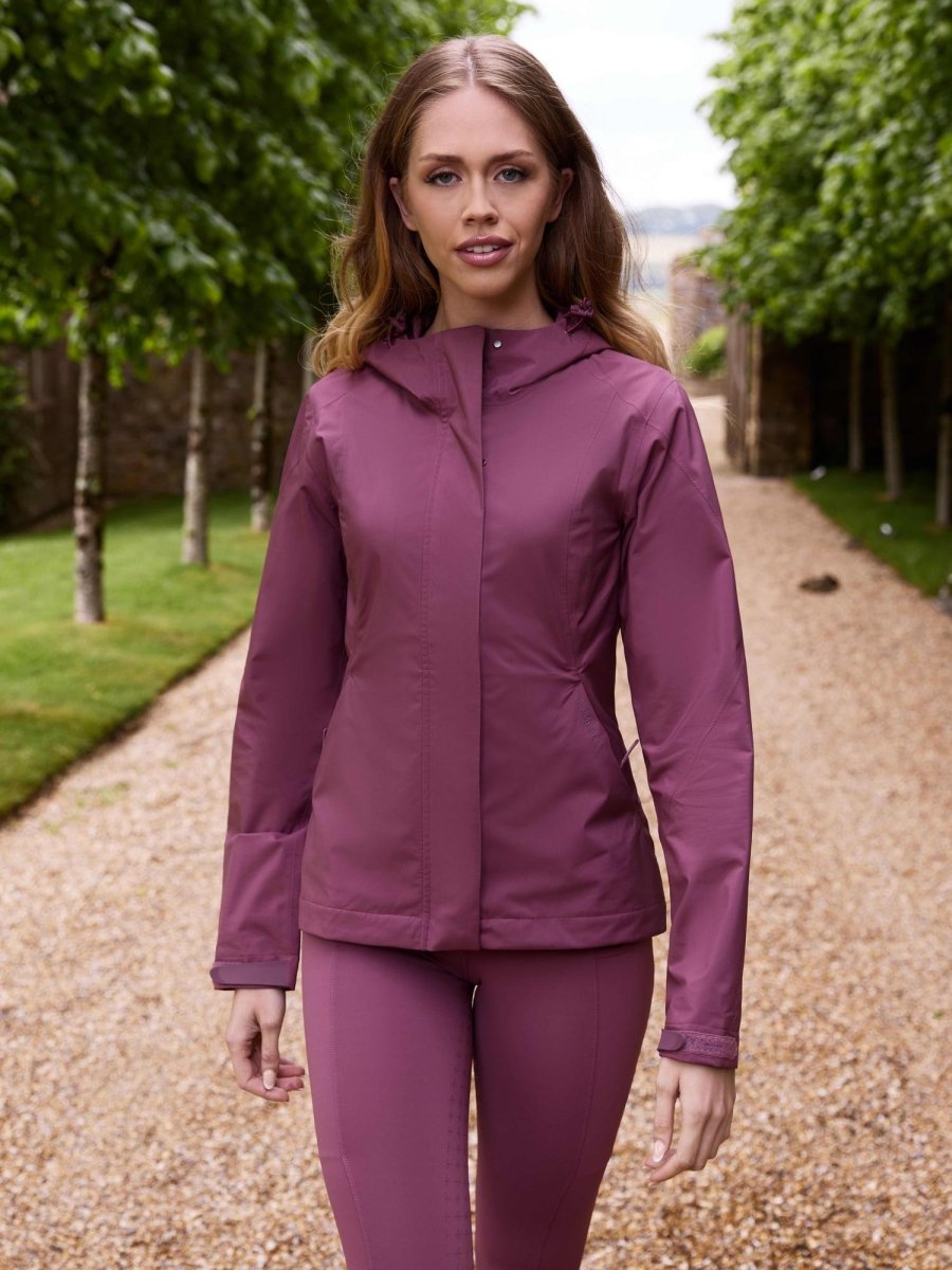 LeMieux SS25 Ladies Isla Short Waterproof Jacket - Rosewood - UK 10