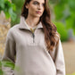 LeMieux SS25 Ladies Keira Quarter Neck Sweat - Almond - UK 6