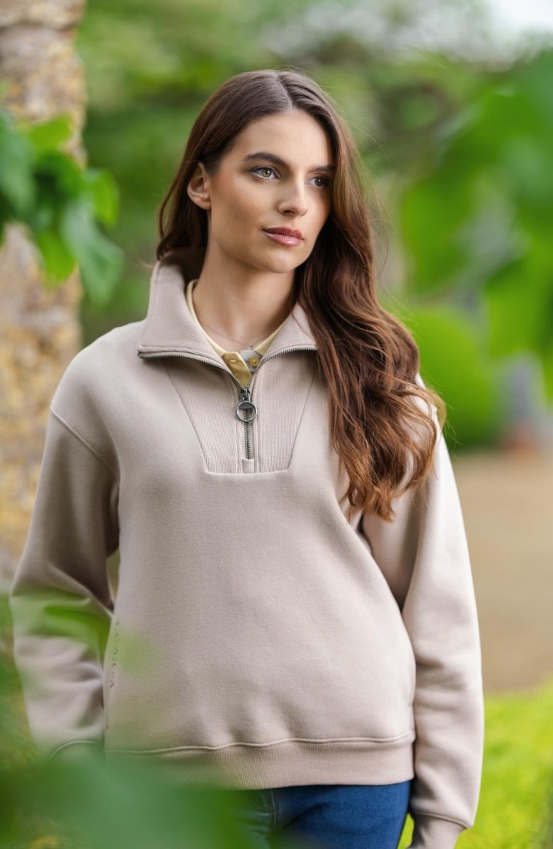 LeMieux SS25 Ladies Keira Quarter Neck Sweat - Almond - UK 6