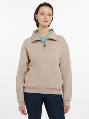 LeMieux SS25 Ladies Keira Quarter Neck Sweat - Almond - UK 6