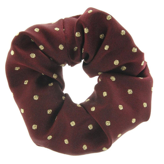 Showquest Scrunchie Lurex Medium Spot - Burgundy/Gold -