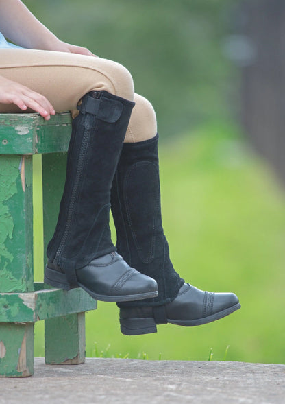 Moretta Suede Half Chaps - Adult - Black - M