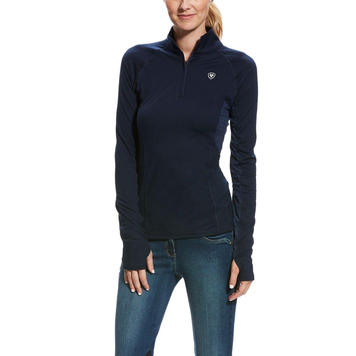 Ariat AW23 Womens Lowell 2.0 1/4 Zip Baselayer - Team Print - Extra Small