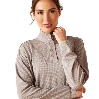 Ariat SS24 Womens Breathe 1/2 Zip Sweatshirt - Zinc - S