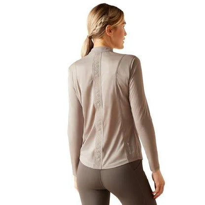 Ariat SS24 Womens Breathe 1/4 Zip Long Sleeve Base Layer - Zinc - L