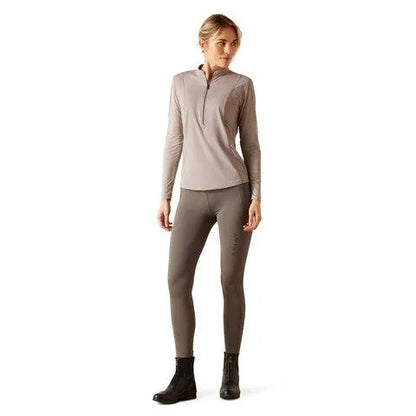 Ariat SS24 Womens Breathe 1/4 Zip Long Sleeve Base Layer - Zinc - L