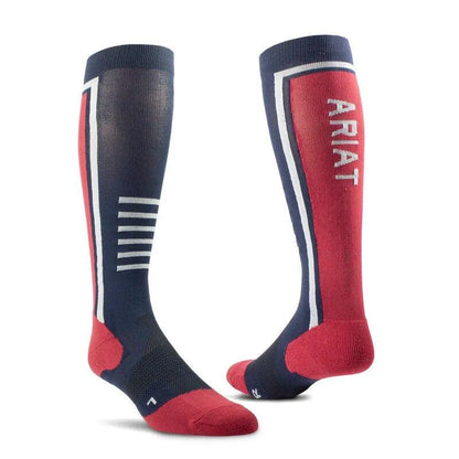 Ariat Tek Slimline Performance Socks - Mulberry/Ebony -