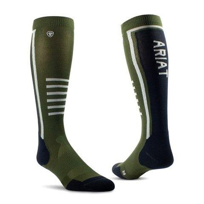 Ariat Tek Slimline Performance Socks - Mulberry/Ebony -