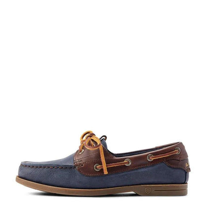 Ariat Womens Antigua Boat Shoe - Navy/Chocolate - 3