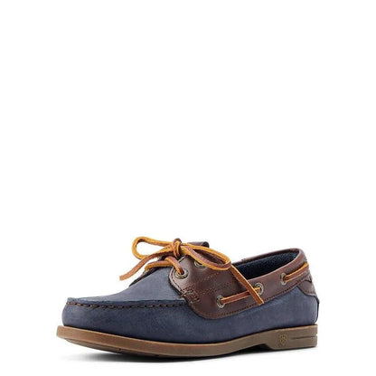 Ariat Womens Antigua Boat Shoe - Navy/Chocolate - 3