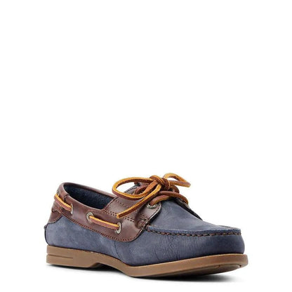 Ariat Womens Antigua Boat Shoe - Navy/Chocolate - 3