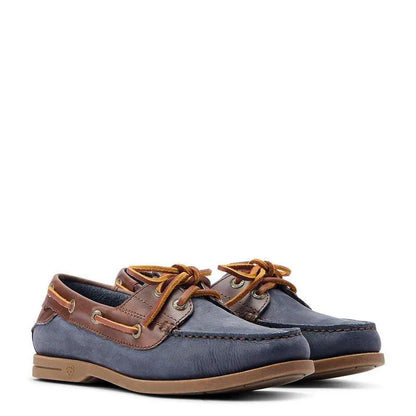 Ariat Womens Antigua Boat Shoe - Navy/Chocolate - 3