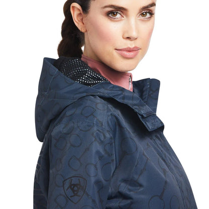 Ariat Womens Spectator Waterproof Jacket - Blue Nights Bit Print - Extra Small