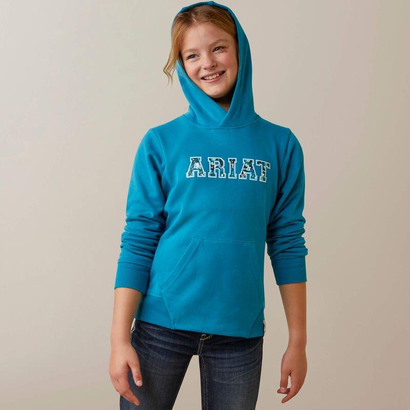 Ariat Youth 3D Logo 2.0 Hood - Mosaic Blue - L