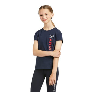 Ariat Youth Vertical Logo T-Shirt - Navy - XS