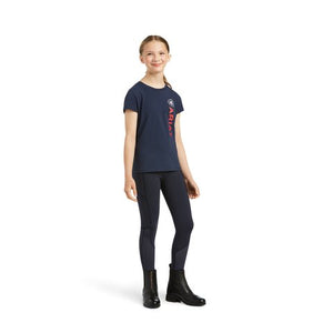 Ariat Youth Vertical Logo T-Shirt - Navy - XS