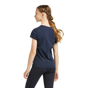 Ariat Youth Vertical Logo T-Shirt - Navy - XS