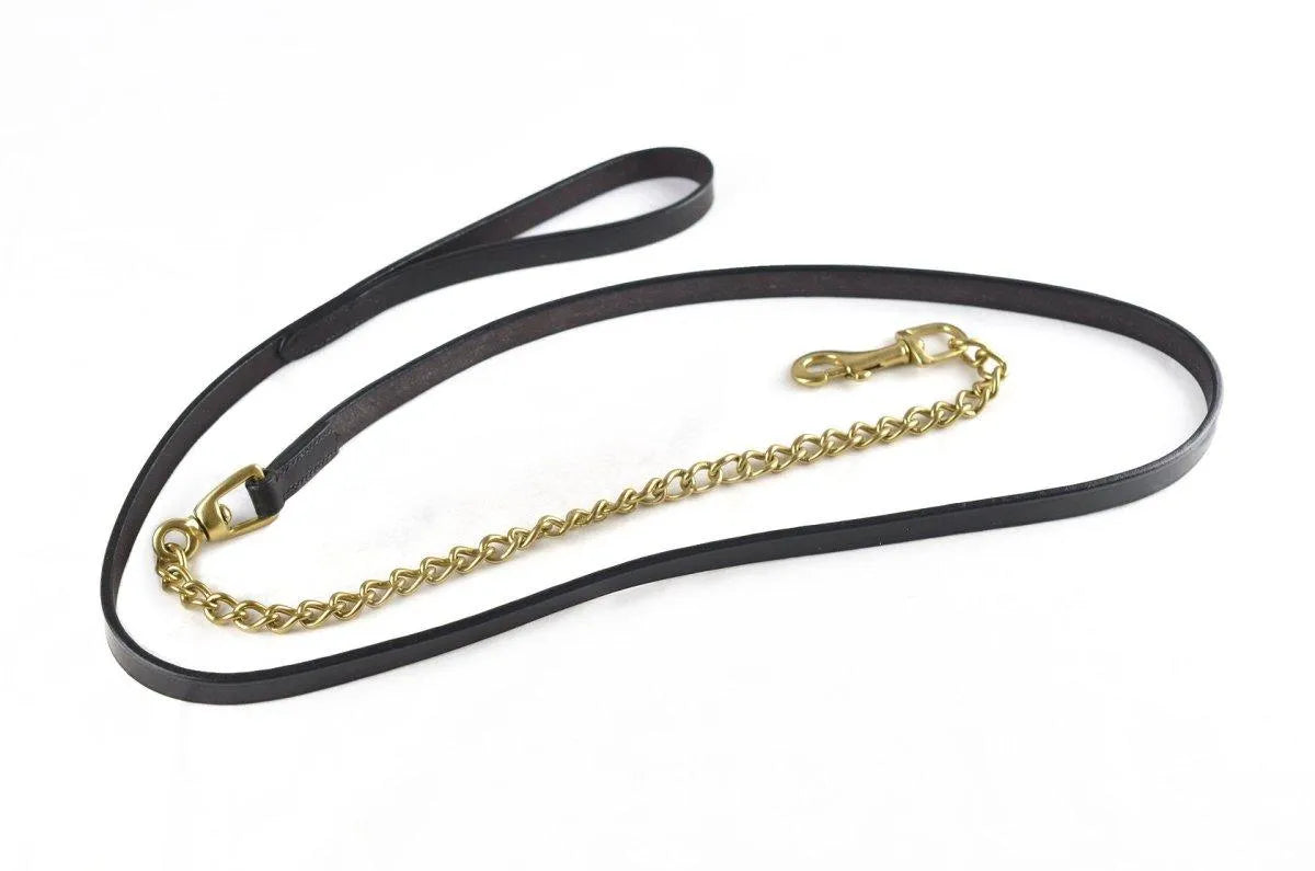 Ascot Lead Rein with Brass Chain - Black -