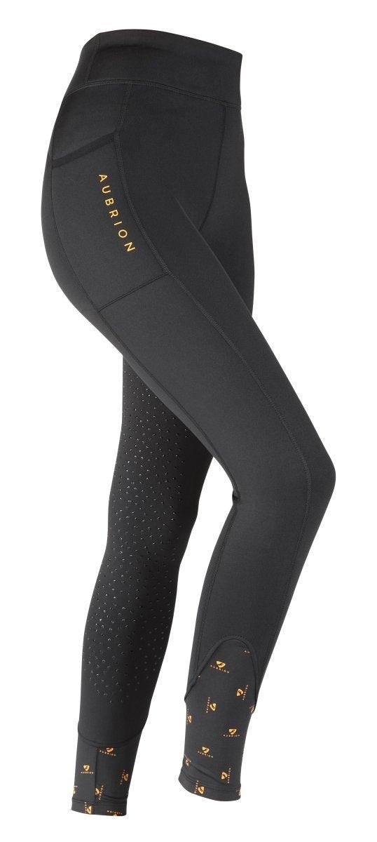 Aubrion Porter Winter Riding Tights - Jet Black - 5/6 Yrs