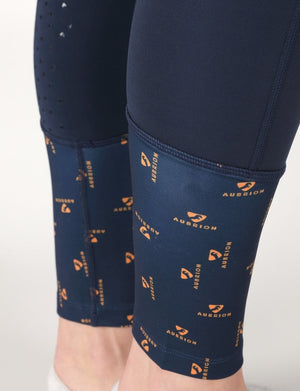 Aubrion Stanmore Riding Tights - Youth - Navy Blue - 11/12 Yrs