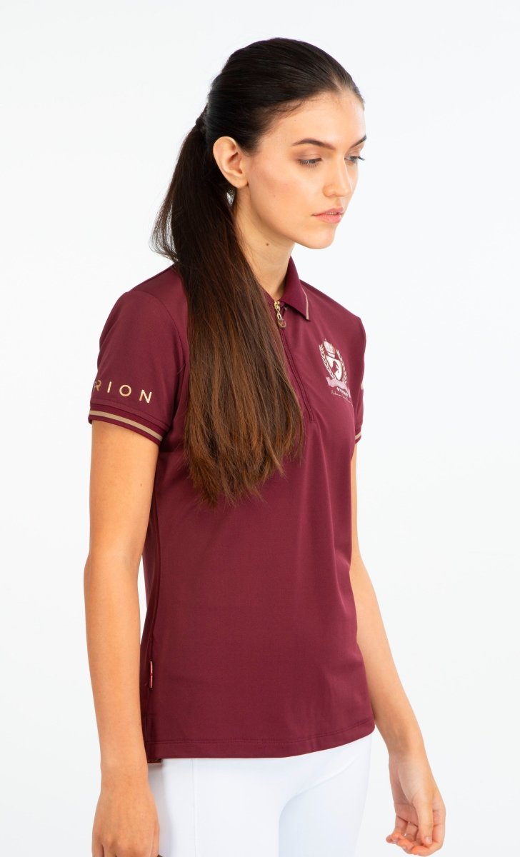 Aubrion Team Tech Polo - Burgandy - Lge