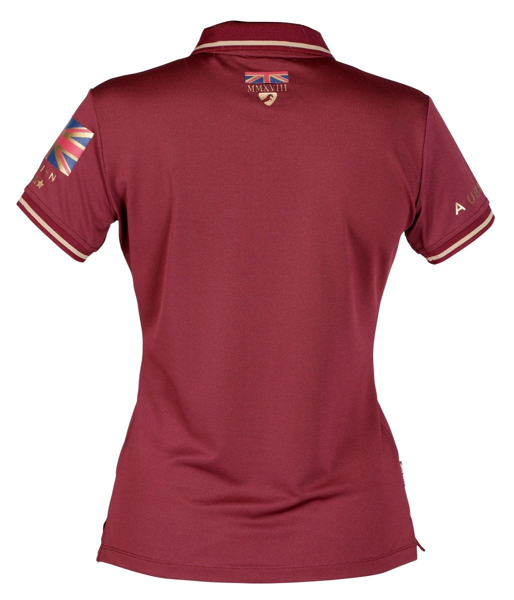 Aubrion Team Tech Polo - Burgandy - Lge