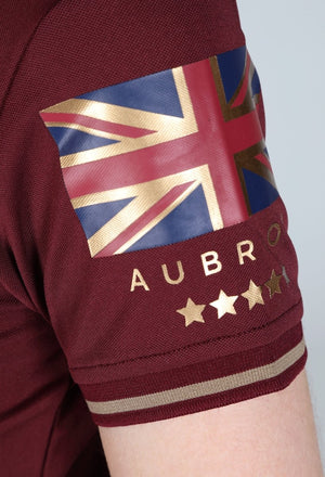 Aubrion Team Tech Polo - Burgandy - Lge