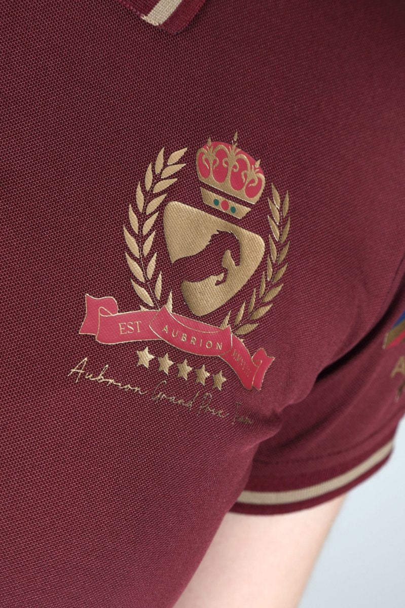 Aubrion Team Tech Polo - Burgandy - Lge