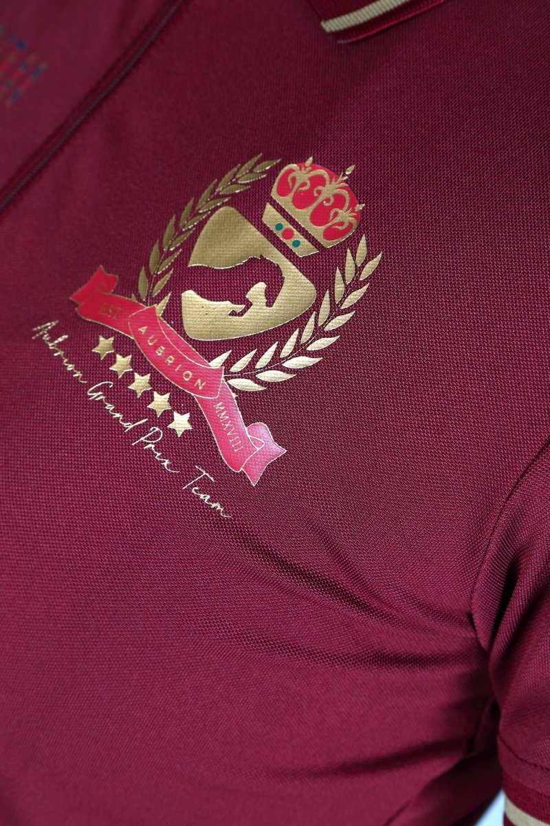 Aubrion Team Tech Polo - Burgandy - Lge