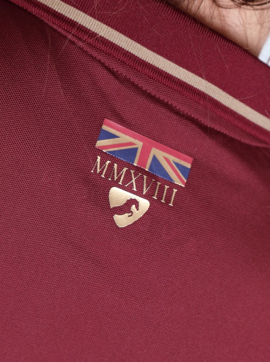 Aubrion Team Tech Polo - Burgandy - Lge