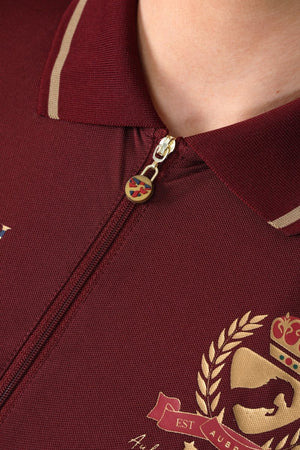 Aubrion Team Tech Polo - Burgandy - Lge