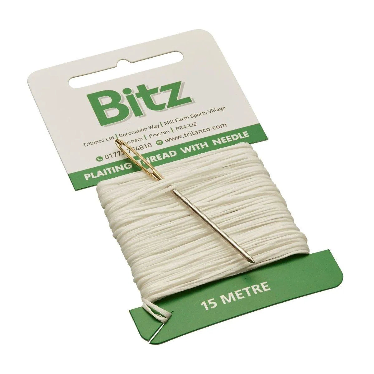 Bitz Plaiting Card With Needle - Black - 15M