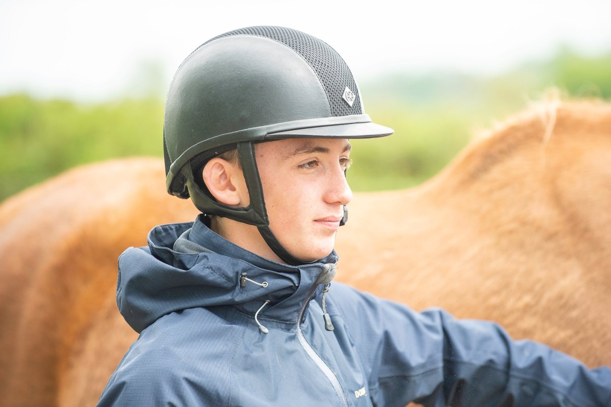 Charles Owen Ayr 8 Plus Leather Look Riding Helmet Ayr Equestrian