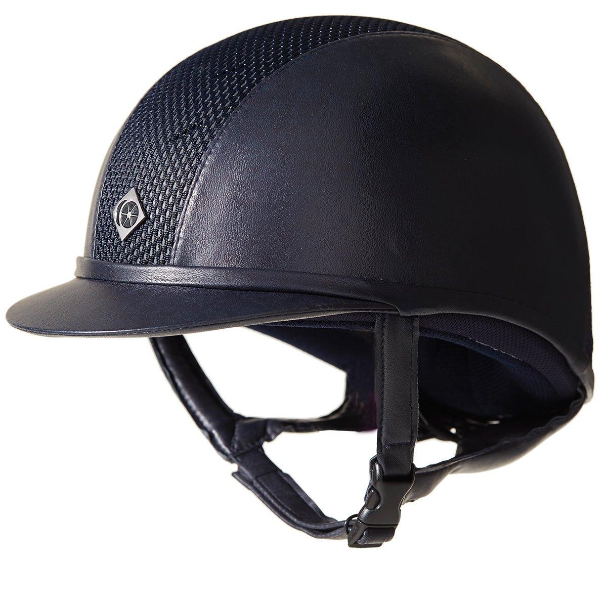 Charles Owen Ayr 8 Plus Leather Look - Riding Helmet - Navy - 6 3/8 - 52cm