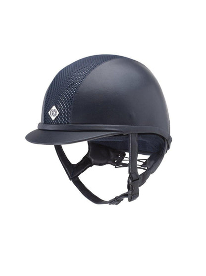 Charles Owen Ayr 8 Plus Leather Look - Riding Helmet - Navy - 6 3/8 - 52cm