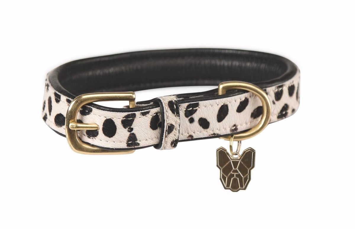 Digby & Fox Cow Hair Dog Collar - Leopard - L