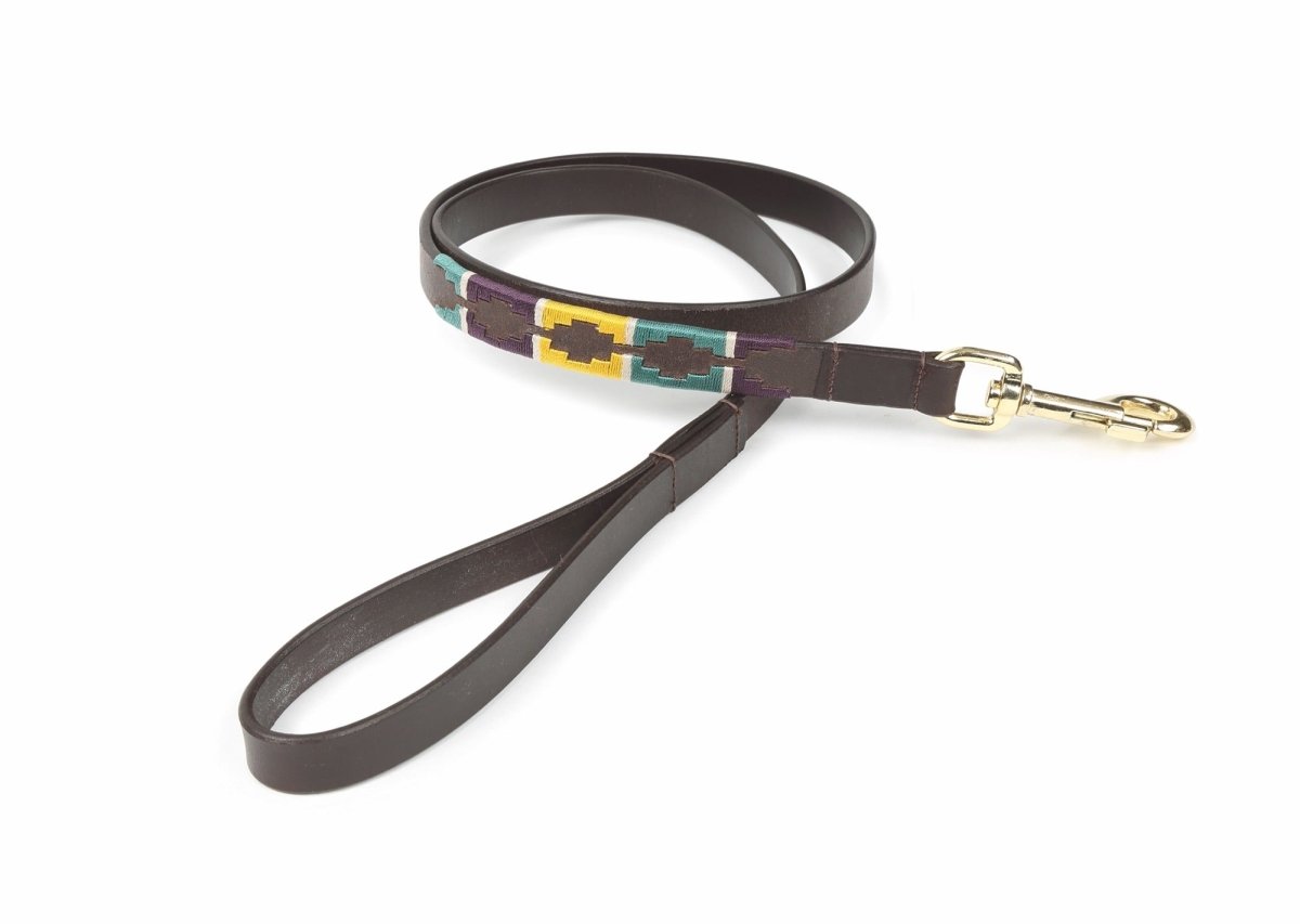 Digby & Fox Drover Polo Dog Lead - Navy/Pink/Natural - L