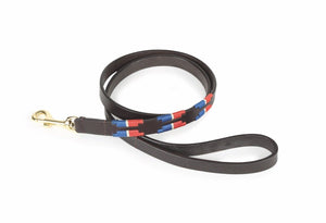 Digby & Fox Drover Polo Dog Lead - Navy/Pink/Natural - L