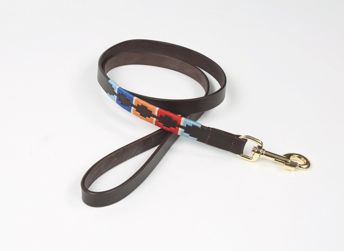 Digby & Fox Drover Polo Dog Lead - Navy/Pink/Natural - L