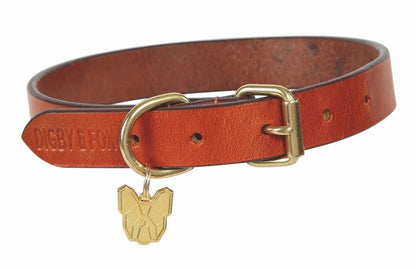 Digby & Fox Flat Leather Dog Collar - Black - LGE