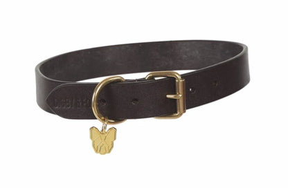 Digby & Fox Flat Leather Dog Collar - Black - LGE