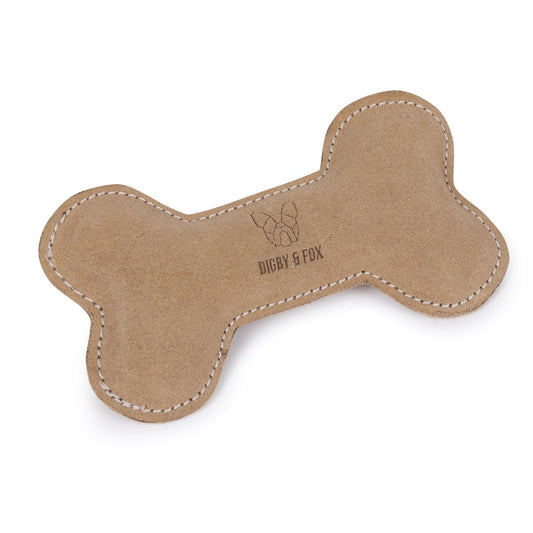 Digby & Fox Leather Bone Toy - Bone -