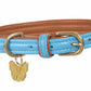 Digby & Fox Padded Leather Dog Collar - Aqua - L