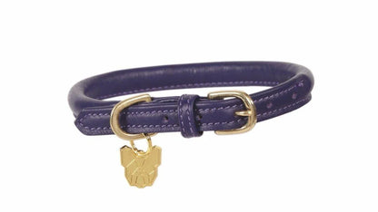 Digby & Fox Rolled Leather Dog Collar - Black - L