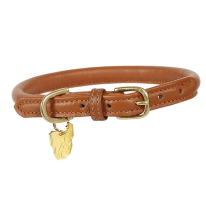 Digby & Fox Rolled Leather Dog Collar - Black - L