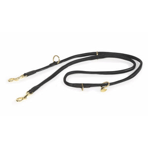 Digby & Fox Rolled Leather Training Lead - Black -