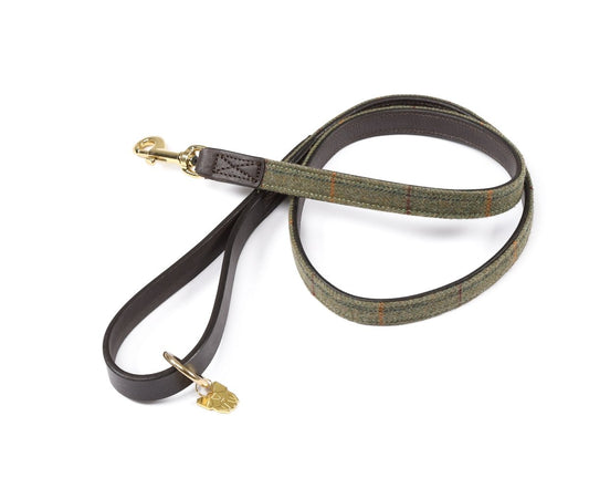 Digby & Fox Tweed Dog Lead - Red/Yellow/Blue Check -