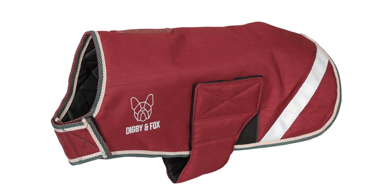 Digby & Fox Waterproof Dog Coat - Burgandy - L