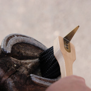 EZI-GROOM Premium Hoof Pick Brush - Wood - One Size