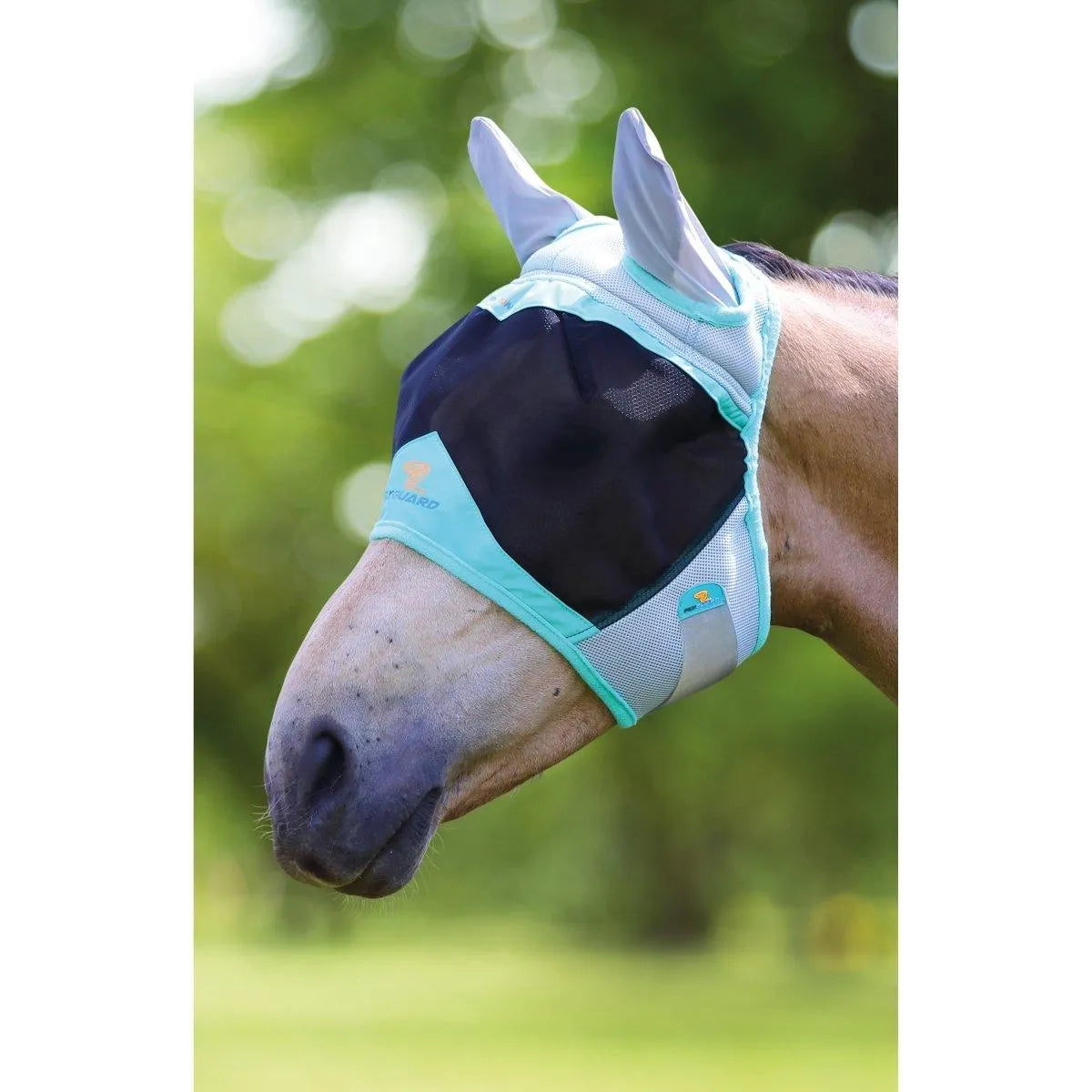 FlyGuard Pro Air Motion Fly Mask with Ears - Aqua - Small Pony